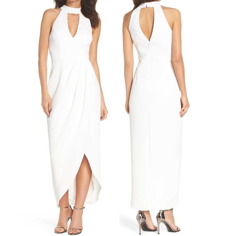 Ivory Sleeveless Tulip Hem Formal Prom Evening Dress 2P
